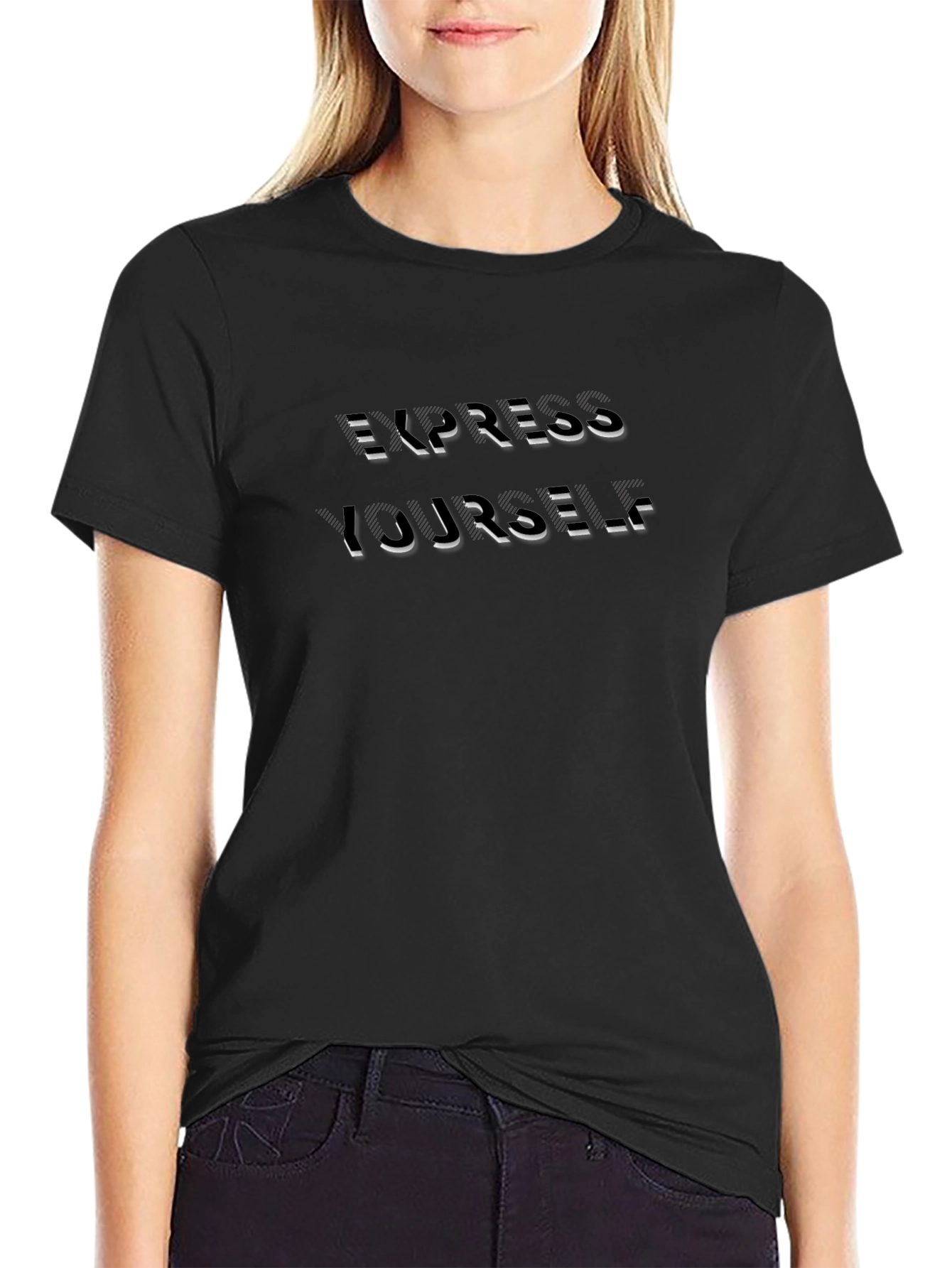 Express Yourself Black Graphic T-Shirt