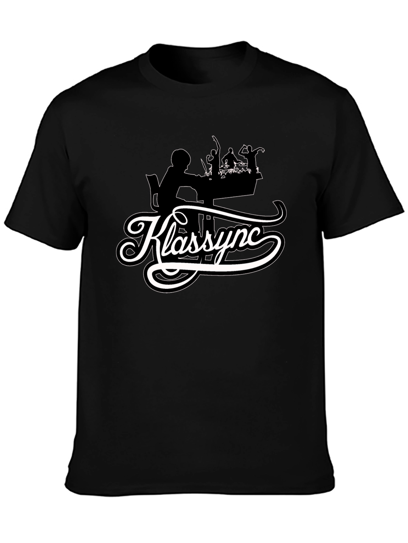 Klassync Black Graphic T-Shirt - DJ & Crowd Design