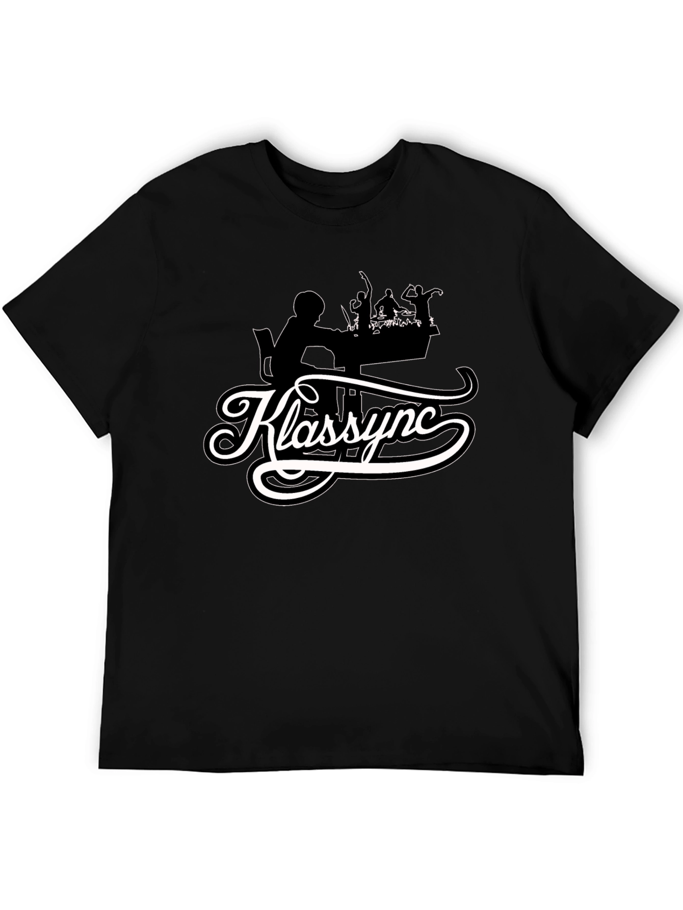 Klassync Black Graphic T-Shirt - DJ & Crowd Design