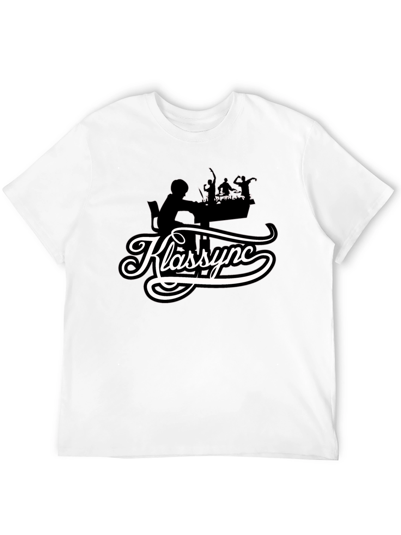 Klassync Black Graphic T-Shirt - DJ & Crowd Design