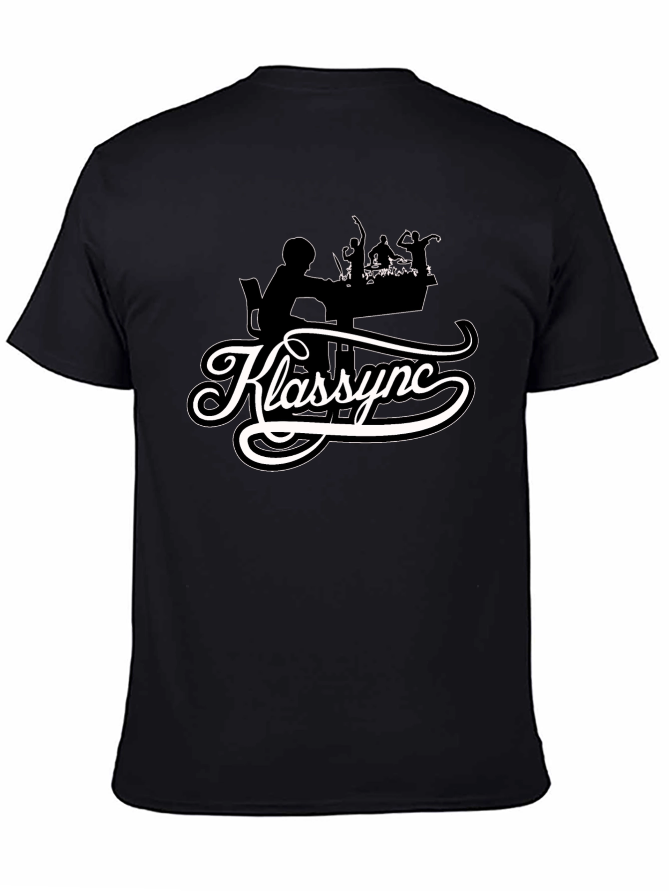 Klassync Black Graphic T-Shirt - DJ & Crowd Design