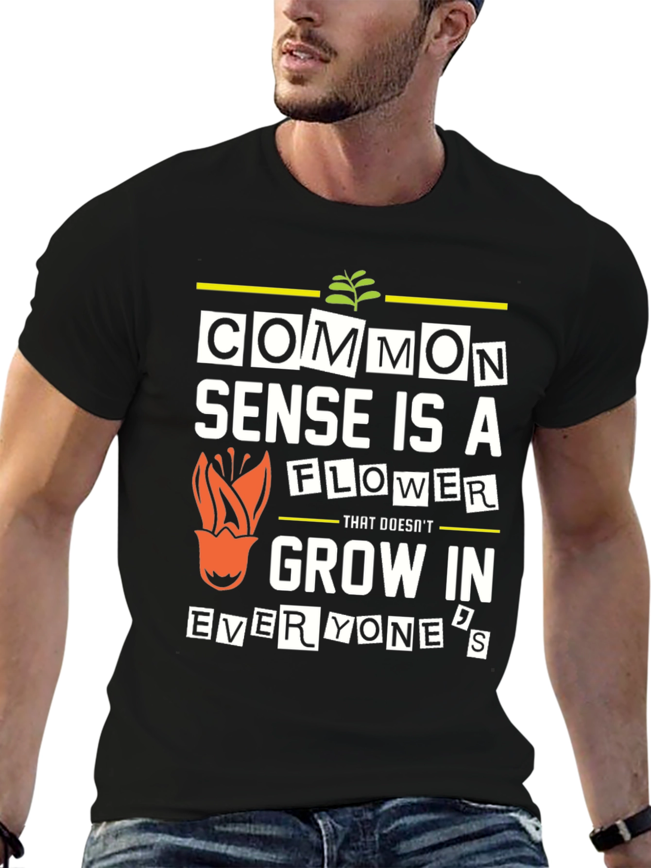 Common Sense Flower Graphic T-Shirt