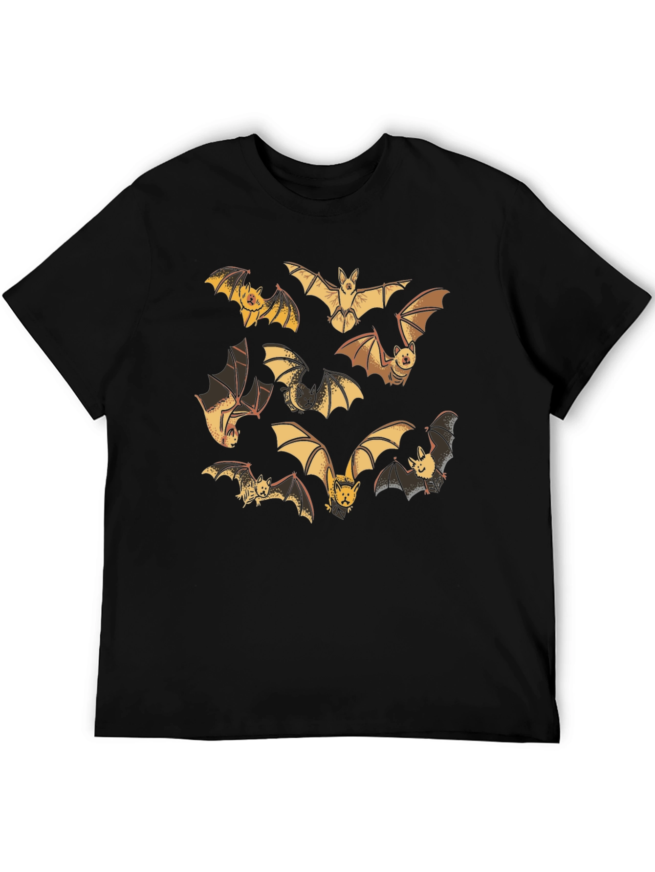 Cartoon Bats Graphic Print Crew Neck T-Shirt