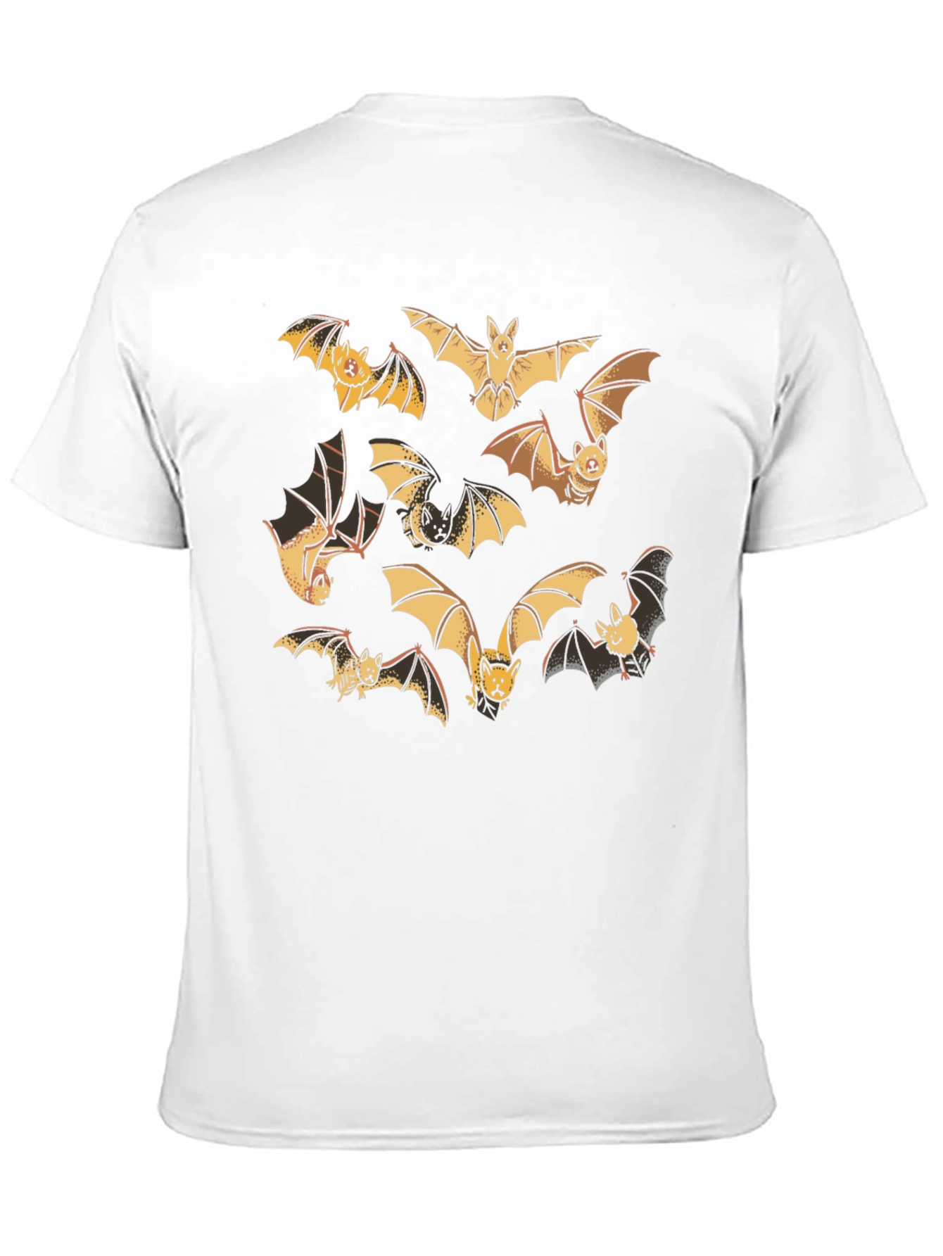 Cartoon Bats Graphic Print Crew Neck T-Shirt