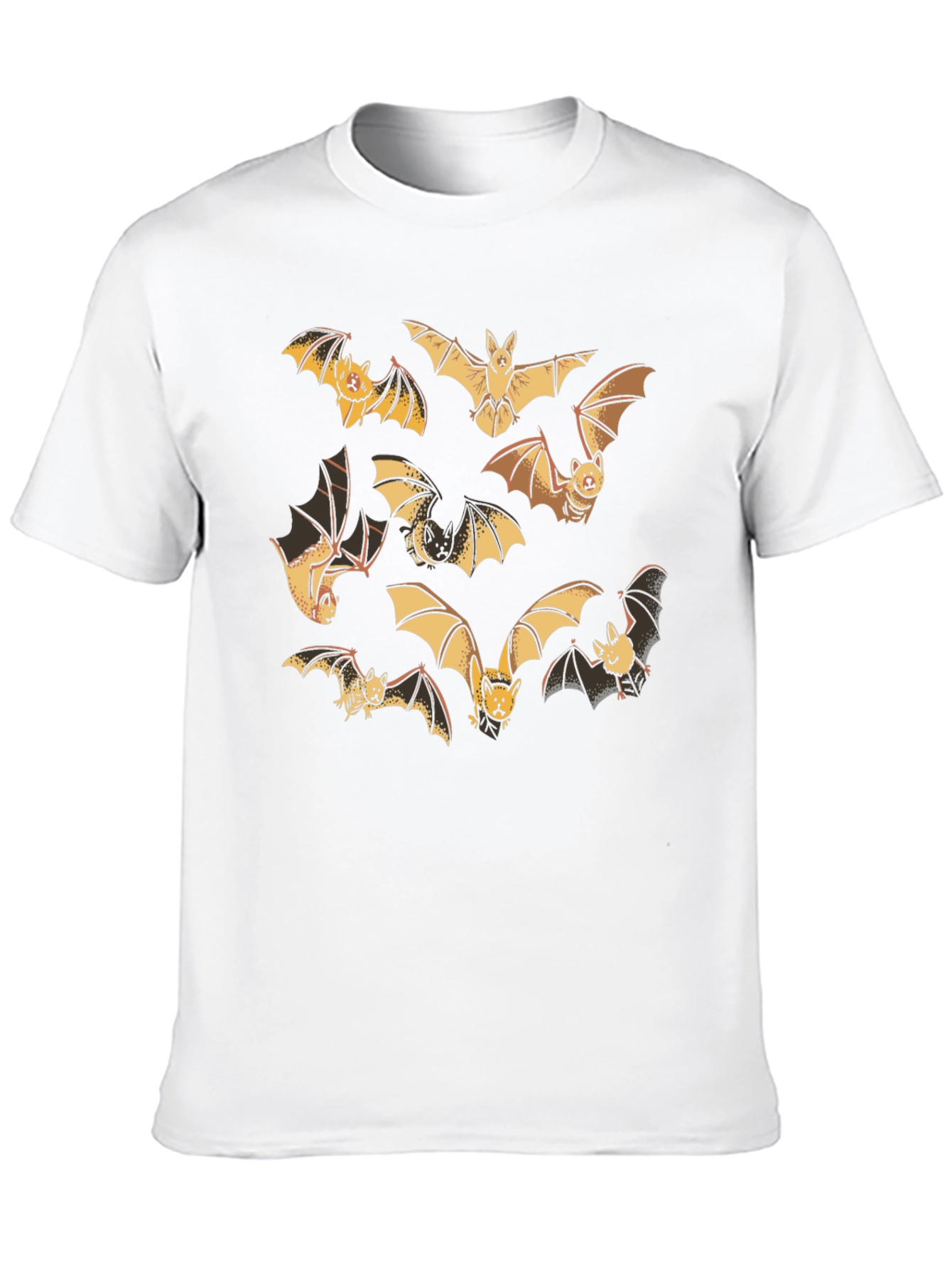 Cartoon Bats Graphic Print Crew Neck T-Shirt