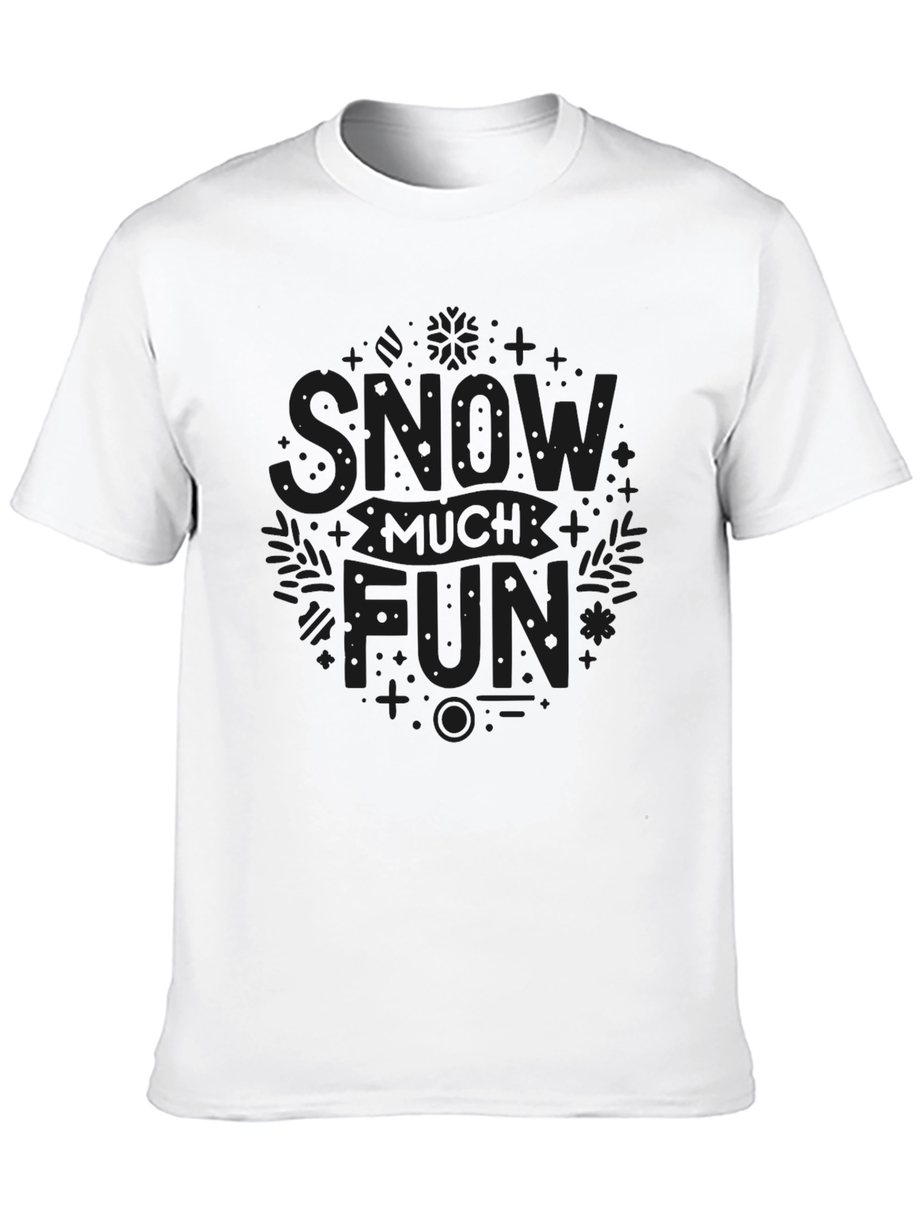 Snow Much Fun Black Graphic Tee