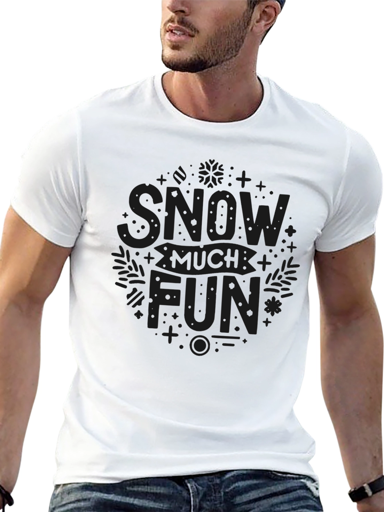 Snow Much Fun Black Graphic Tee
