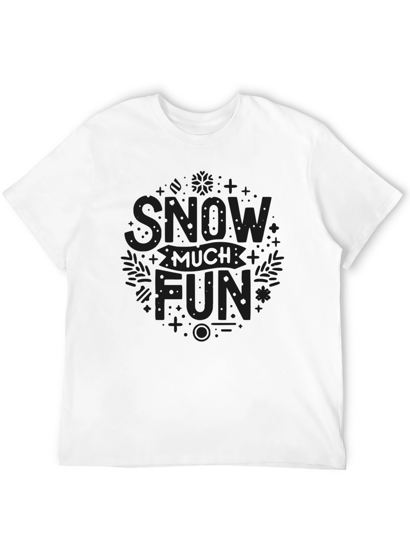 Snow Much Fun Black Graphic Tee