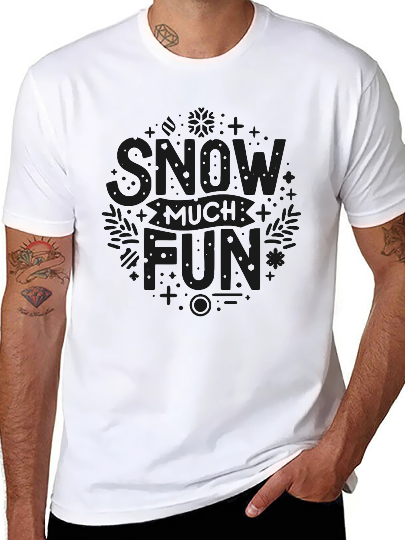 Snow Much Fun Black Graphic Tee