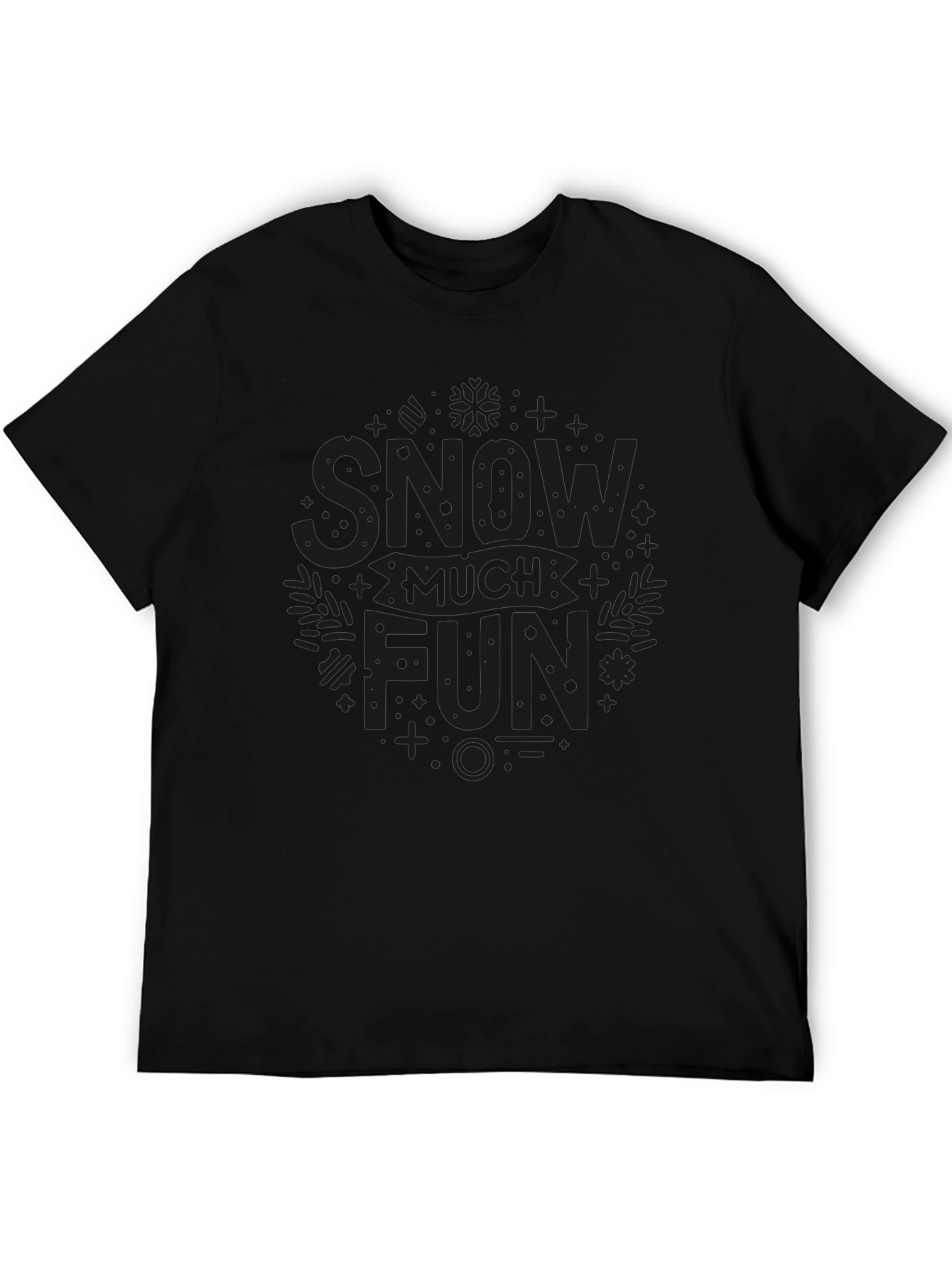 Snow Much Fun Black Graphic Tee
