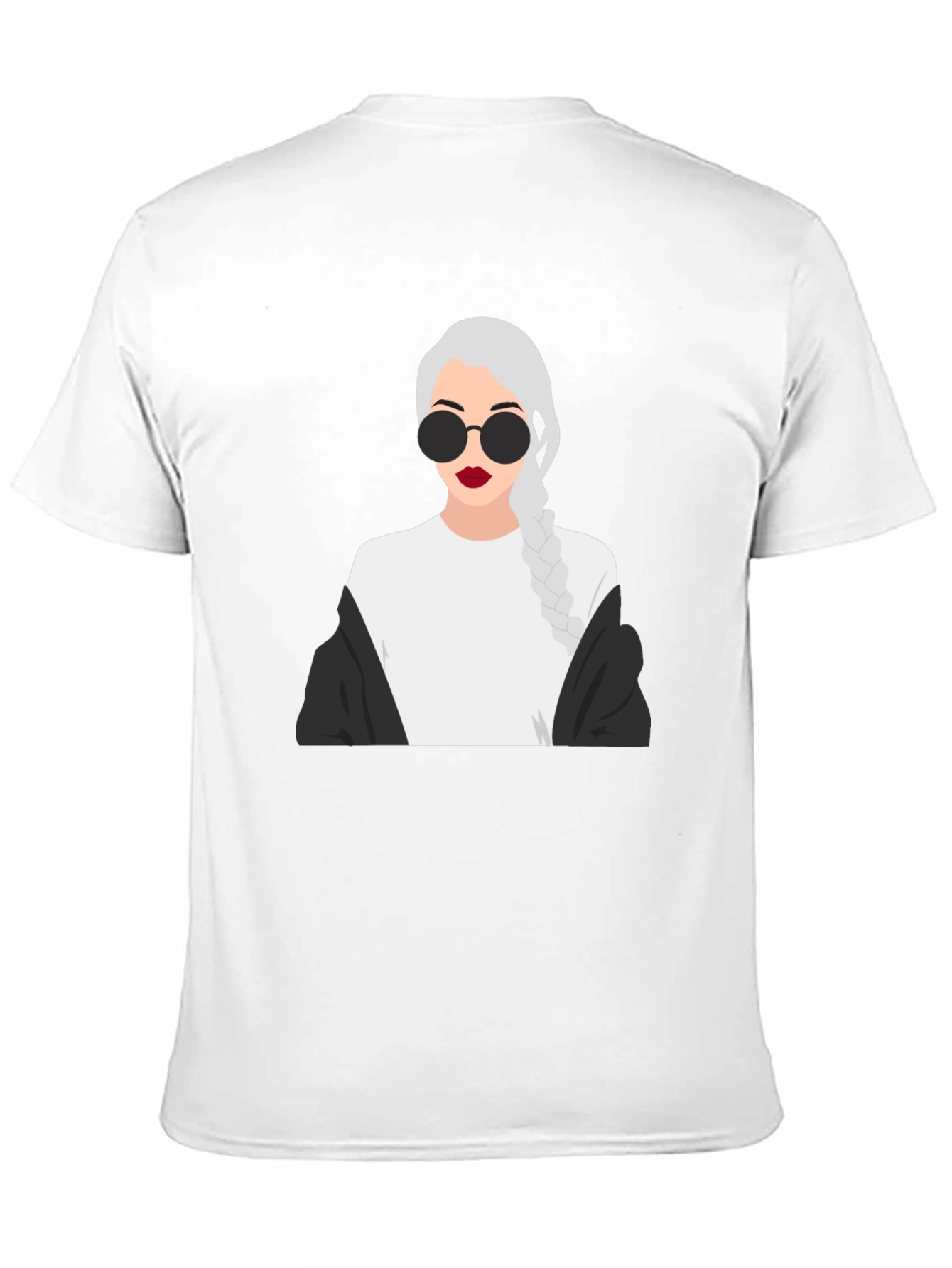 Stylish Graphic Tee - Woman with Braids & Sunglasses