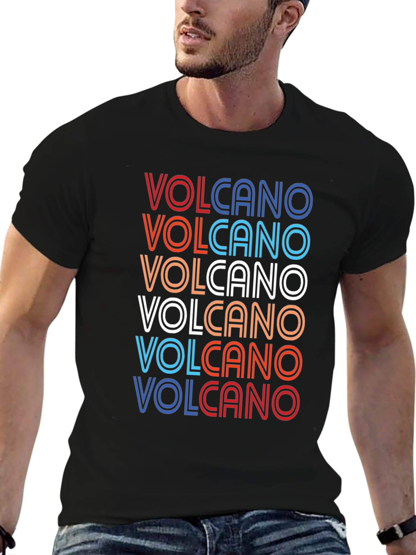 Retro Volcano T-Shirt - Classic Graphic Tee