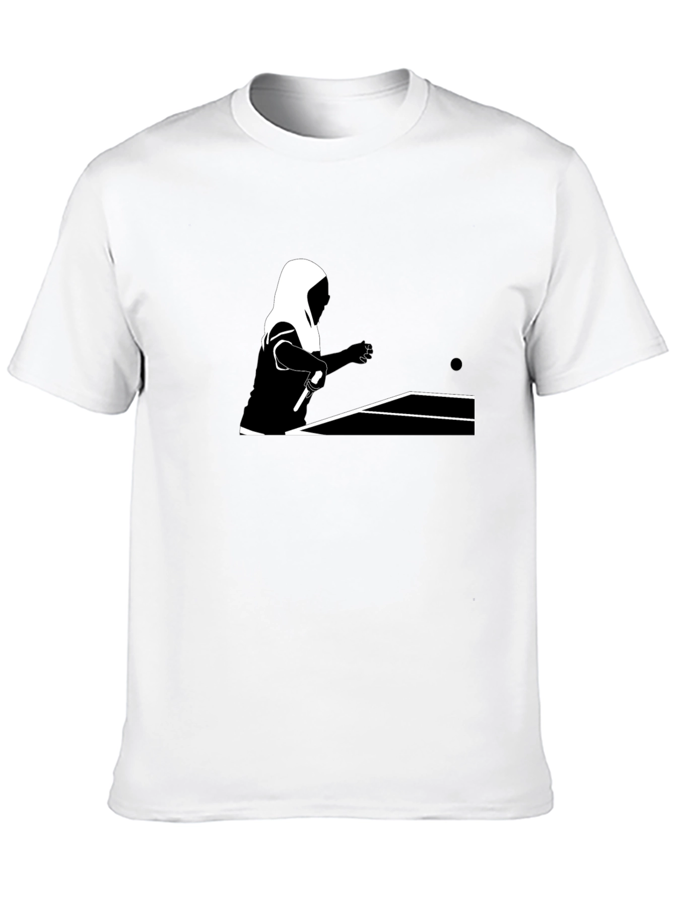 Table Tennis Graphic Tee - Black Cotton Shirt