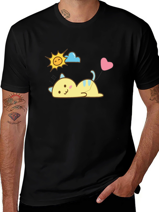 Cute Cartoon Cat T-Shirt - Kawaii Style