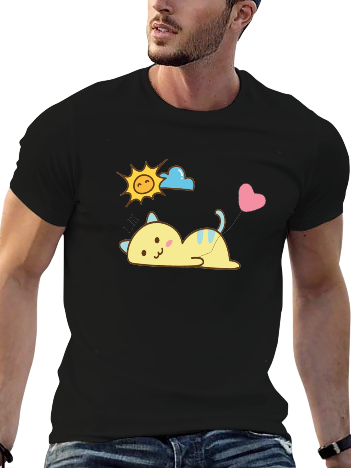 Cute Cartoon Cat T-Shirt - Kawaii Style