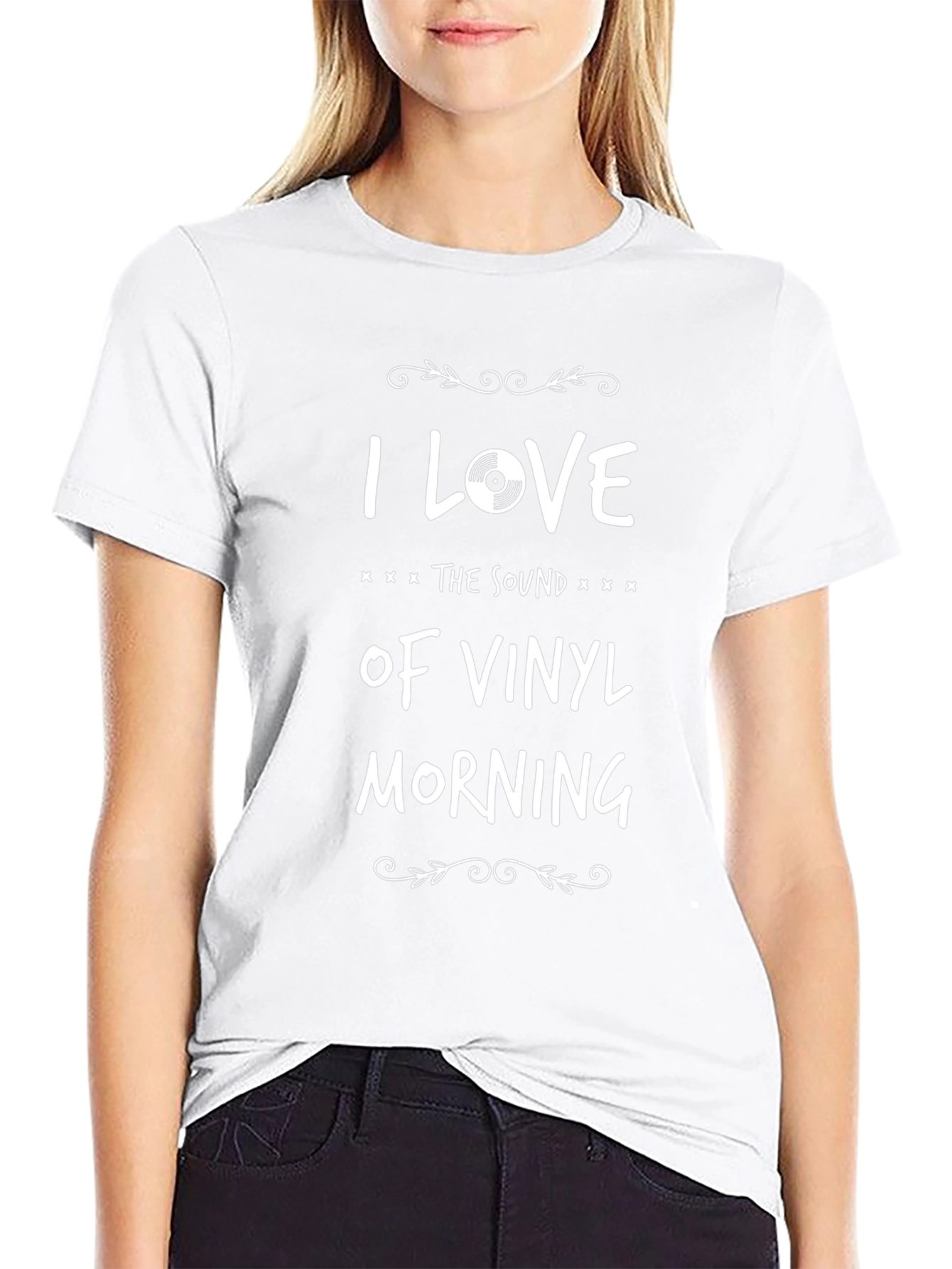 I Love Vinyl Morning Black T-Shirt