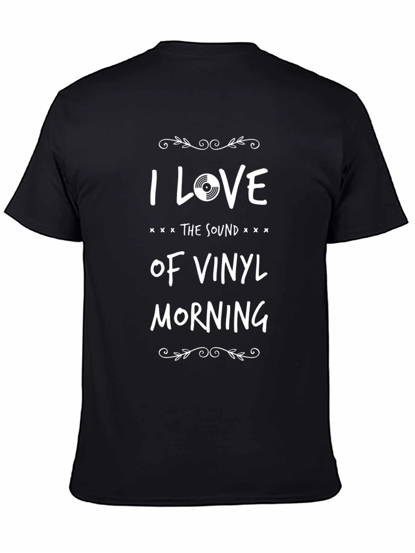I Love Vinyl Morning Black T-Shirt