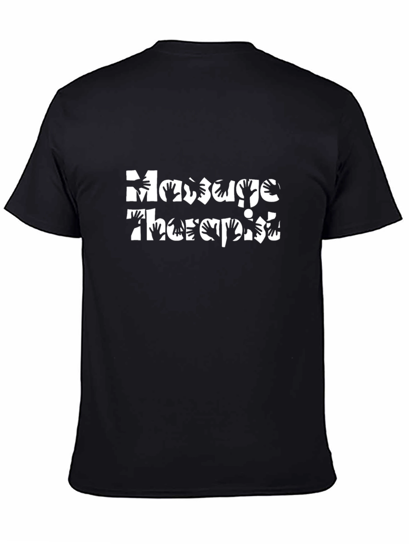 Massage Therapist Hand Design Black T-Shirt