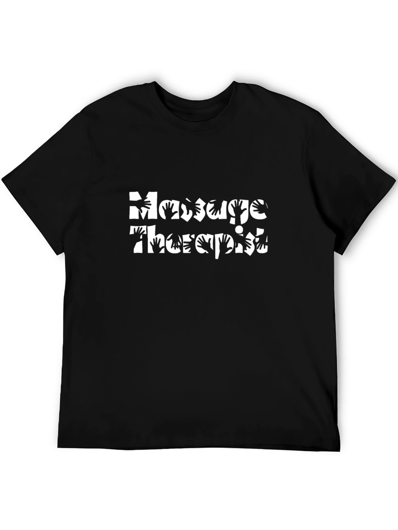 Massage Therapist Hand Design Black T-Shirt