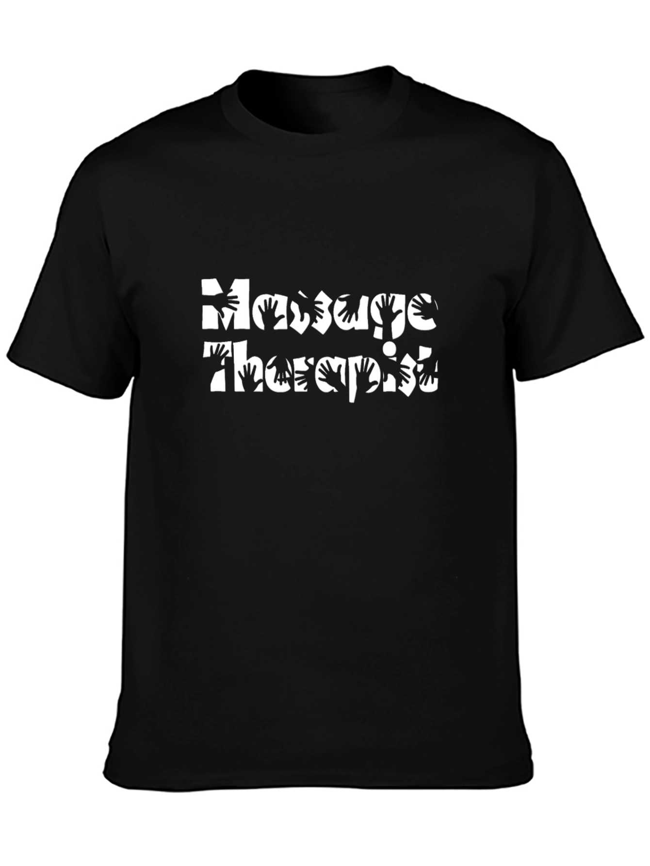 Massage Therapist Hand Design Black T-Shirt
