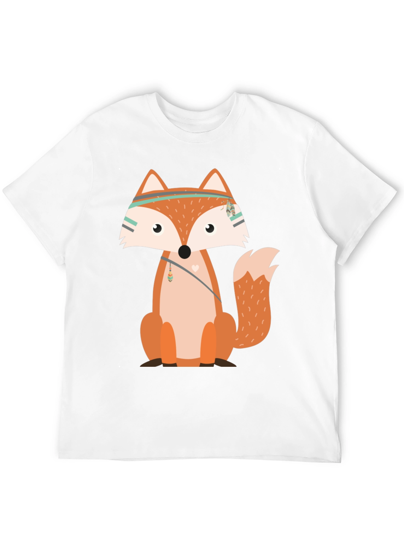Fox Graphic Print T-Shirt Black Casual Tee