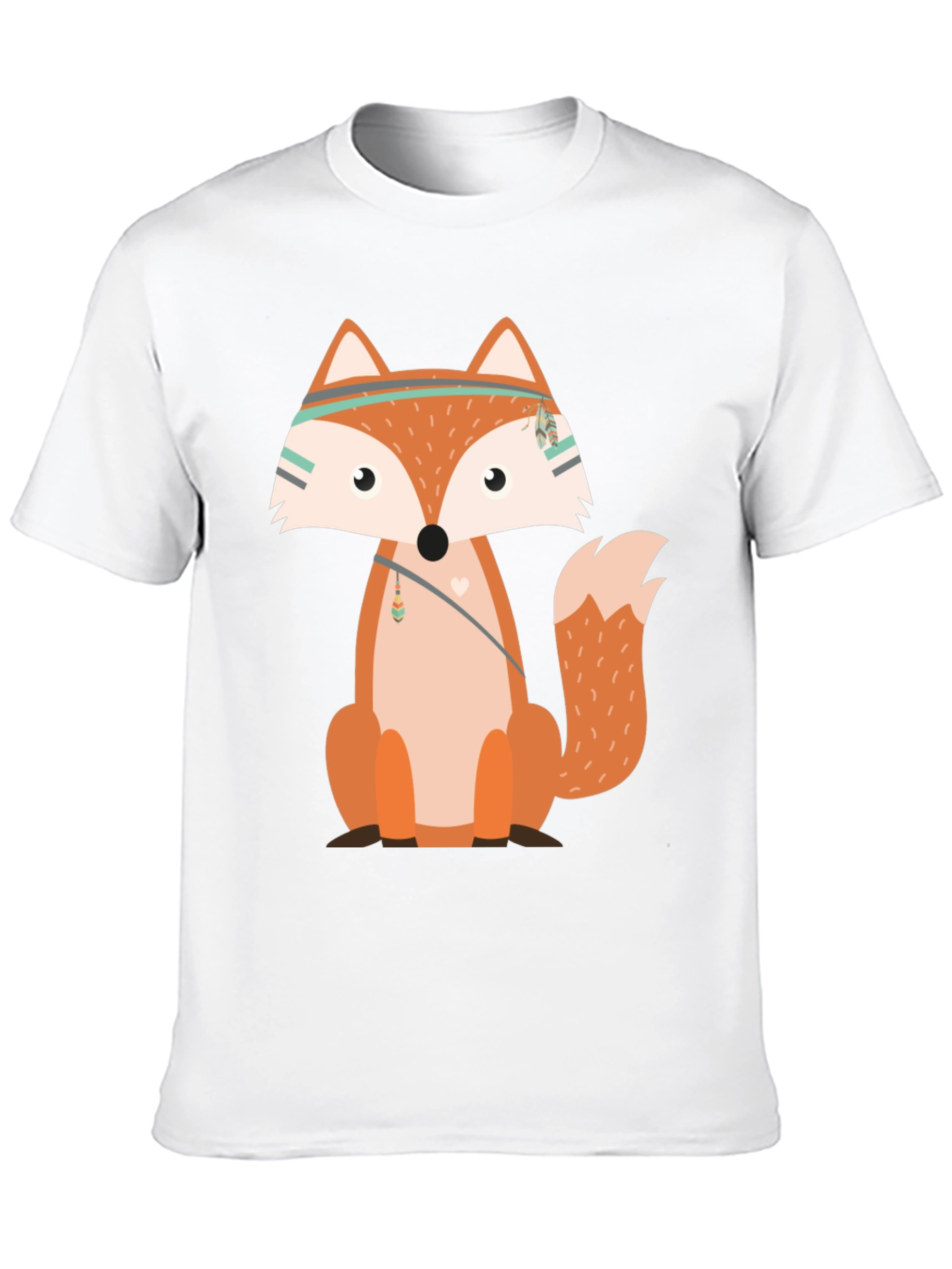 Fox Graphic Print T-Shirt Black Casual Tee
