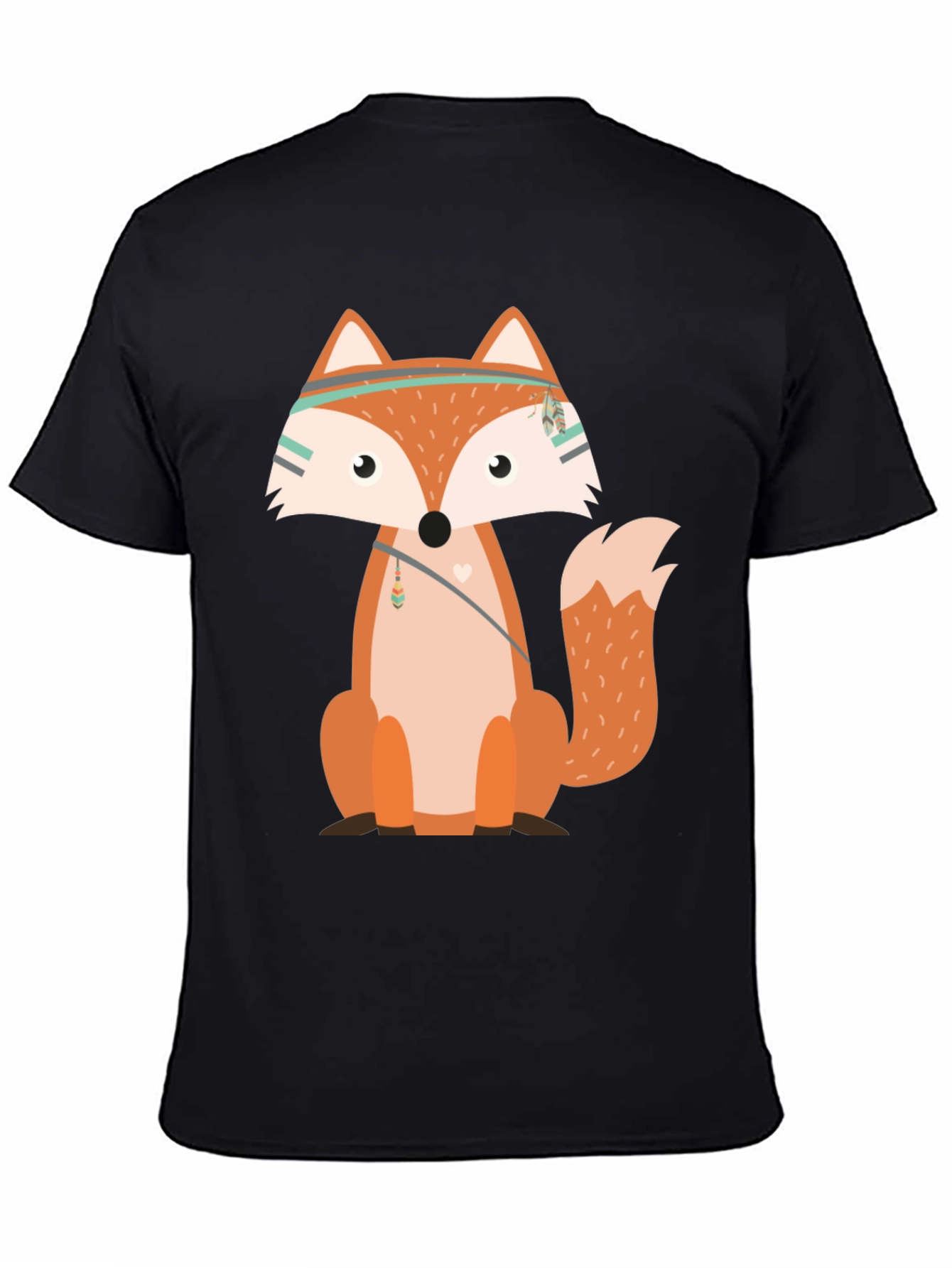 Fox Graphic Print T-Shirt Black Casual Tee