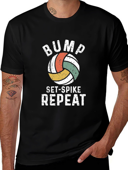 Bump Set Spike Repeat Volleyball Graphic Tee