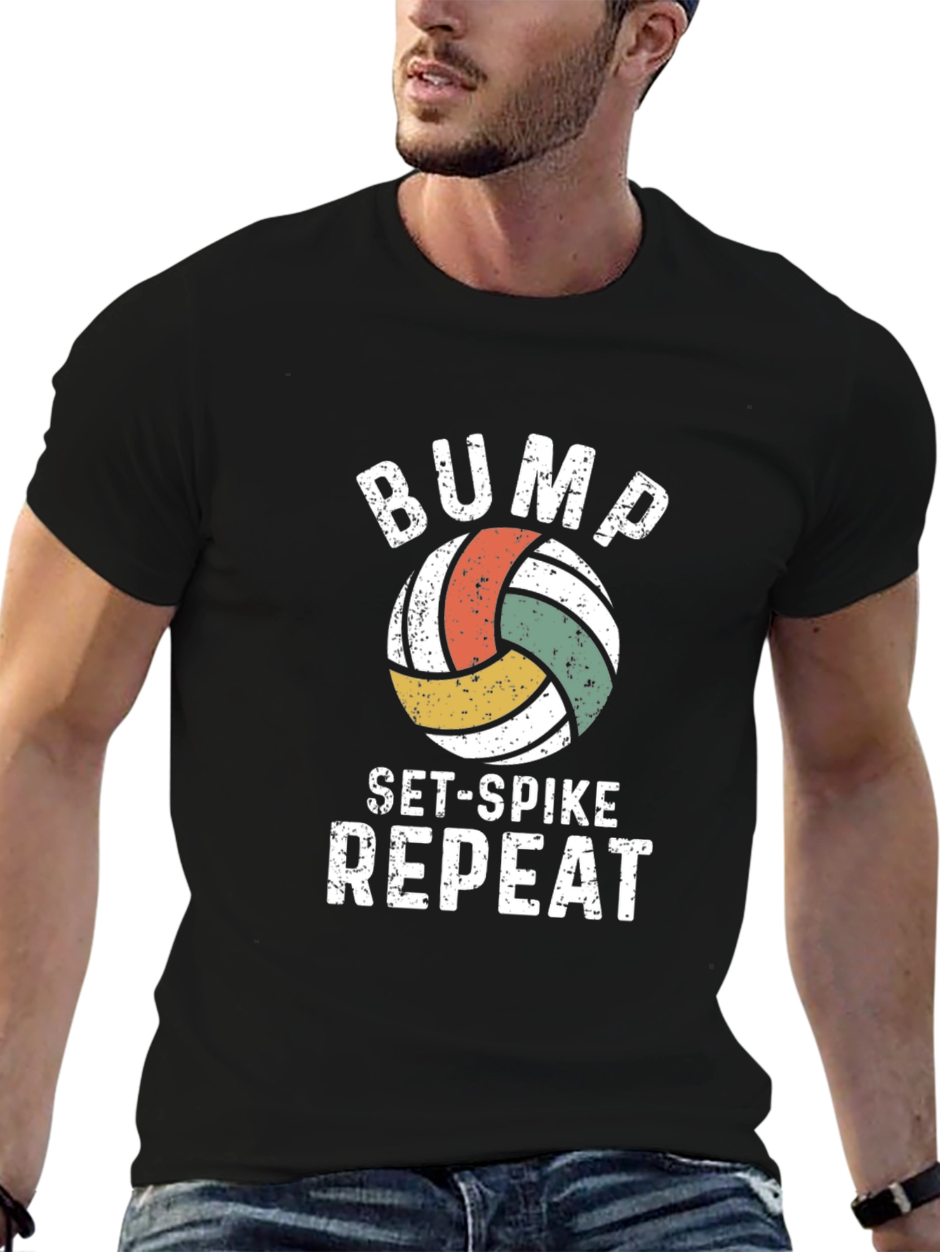 Bump Set Spike Repeat Volleyball Graphic Tee