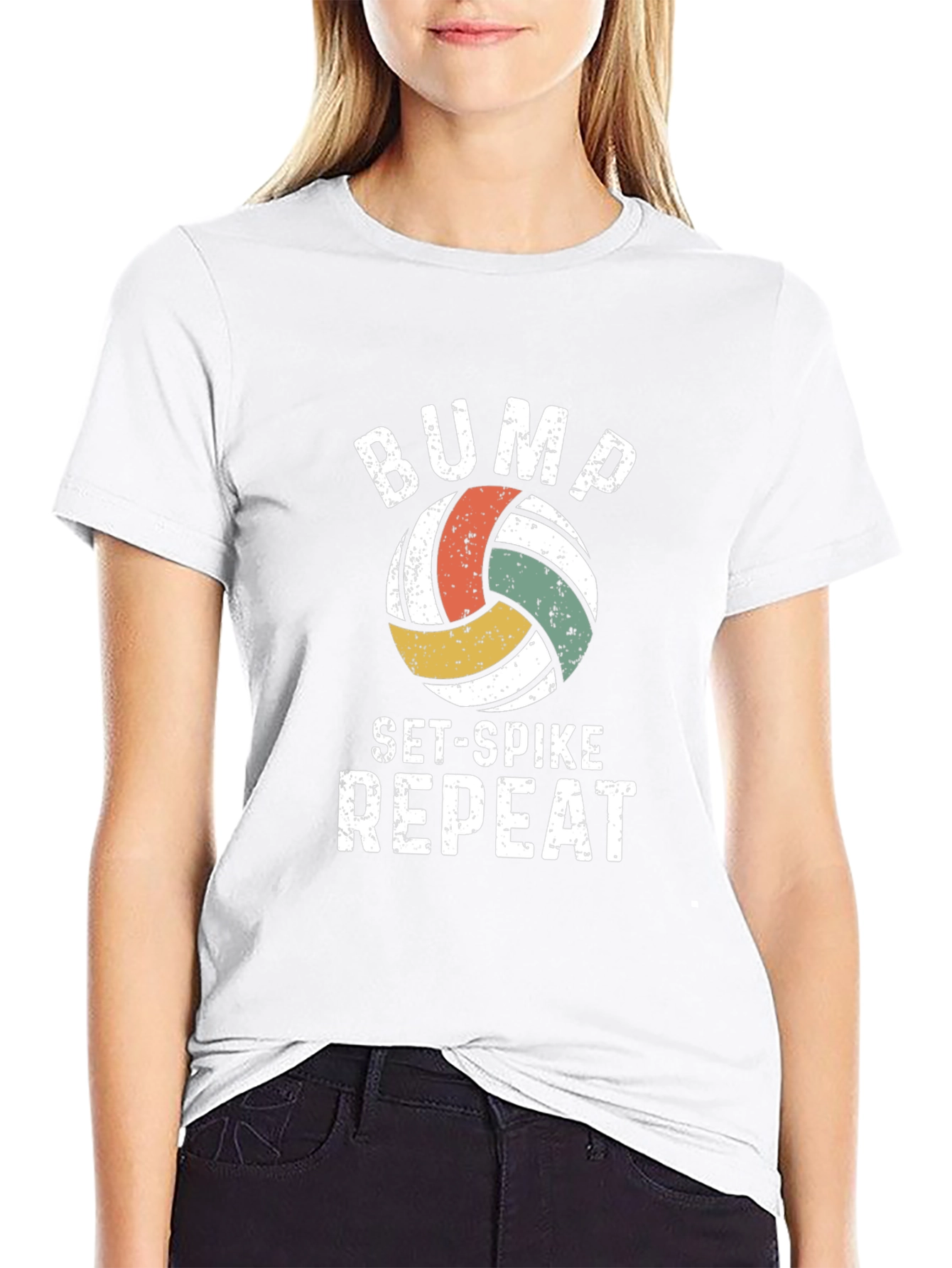 Bump Set Spike Repeat Volleyball Graphic Tee