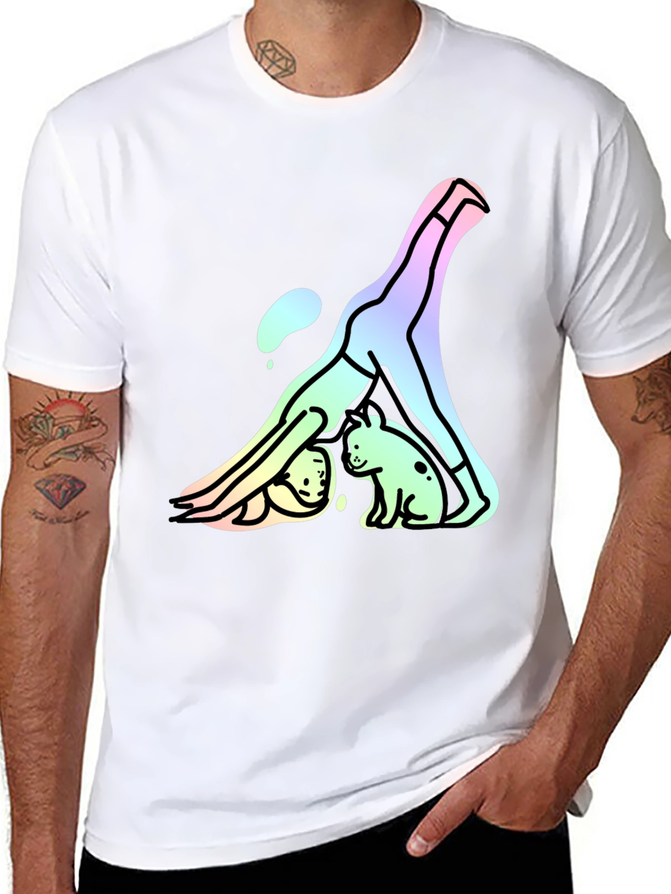 Yoga Dog T-Shirt - Downward Dog Cute Graphic Tee