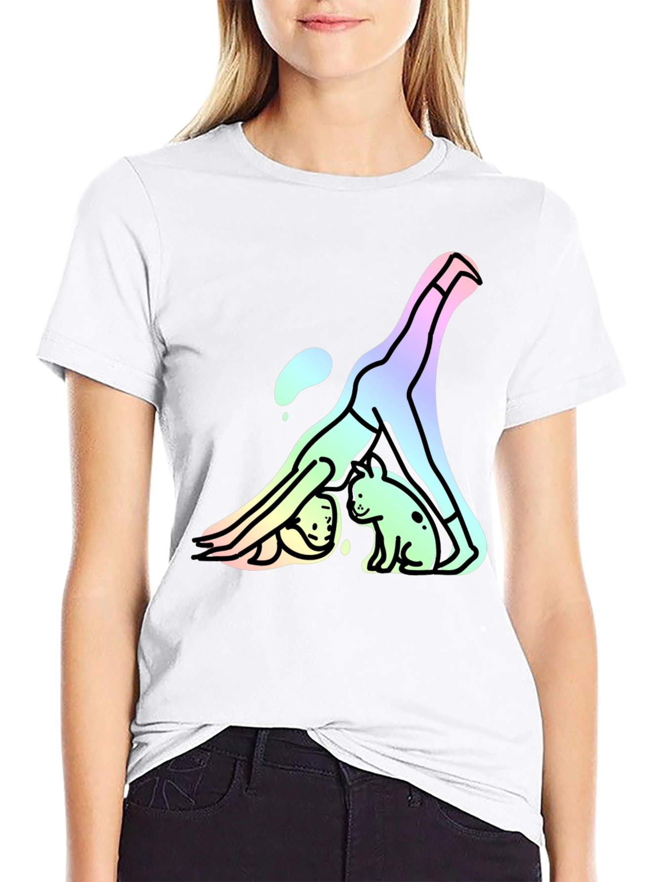 Yoga Dog T-Shirt - Downward Dog Cute Graphic Tee