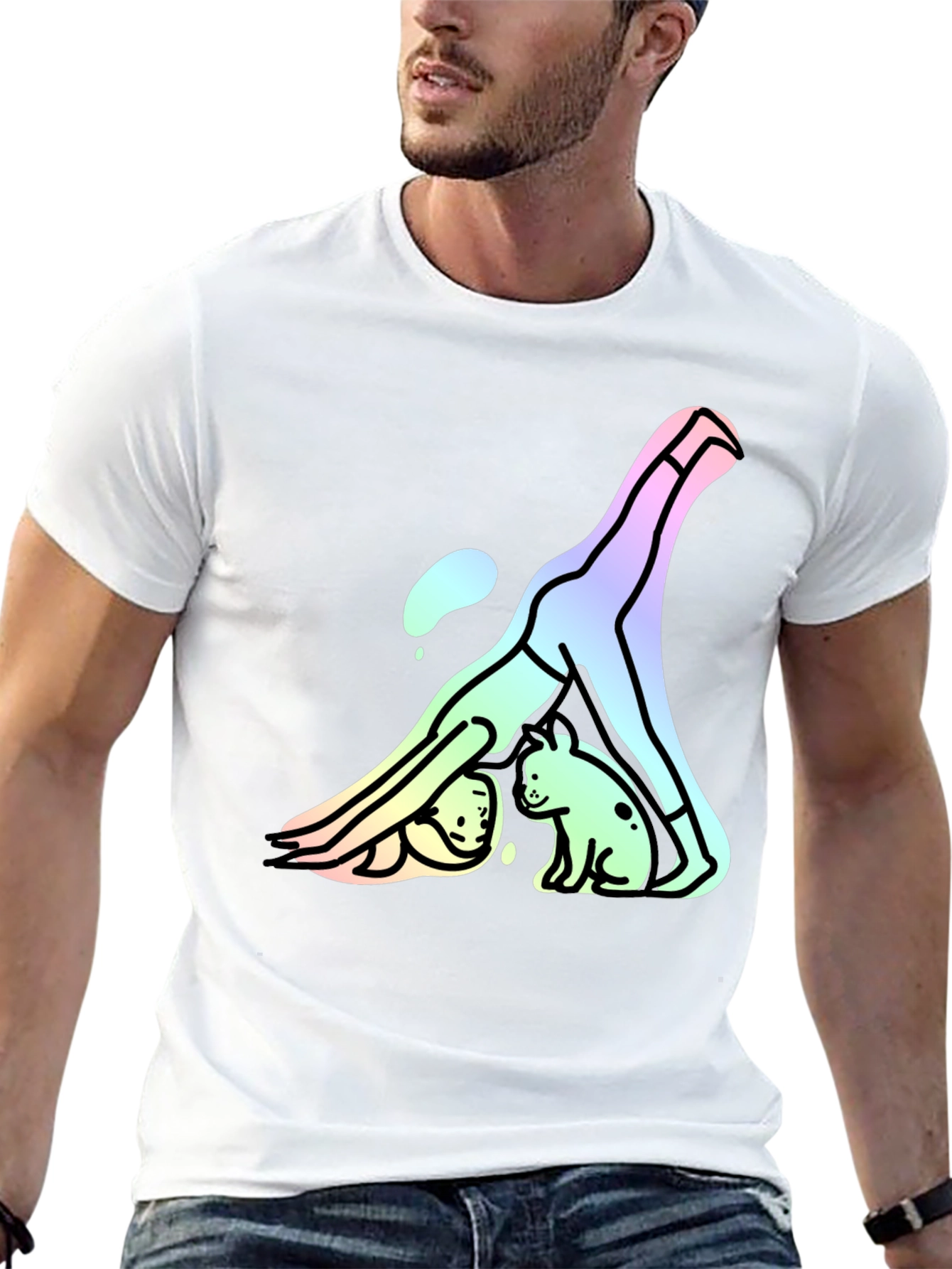 Yoga Dog T-Shirt - Downward Dog Cute Graphic Tee