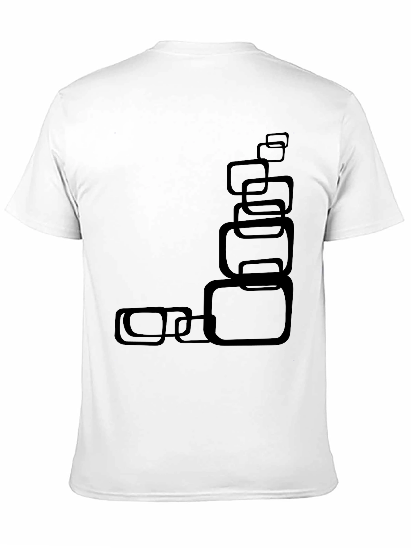 Modern Black T-Shirt with Abstract Square Design