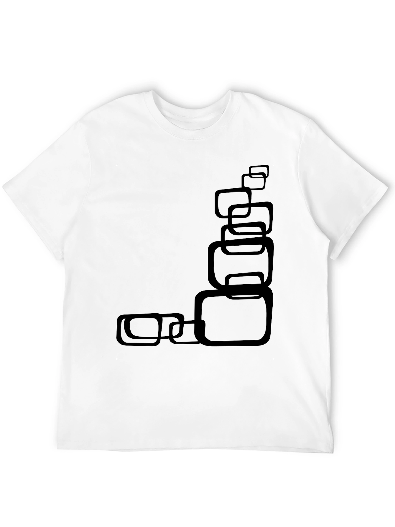 Modern Black T-Shirt with Abstract Square Design