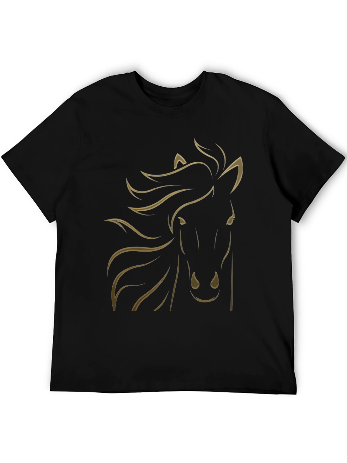 Black Horse Graphic Tee - Stylish Mens T-Shirt