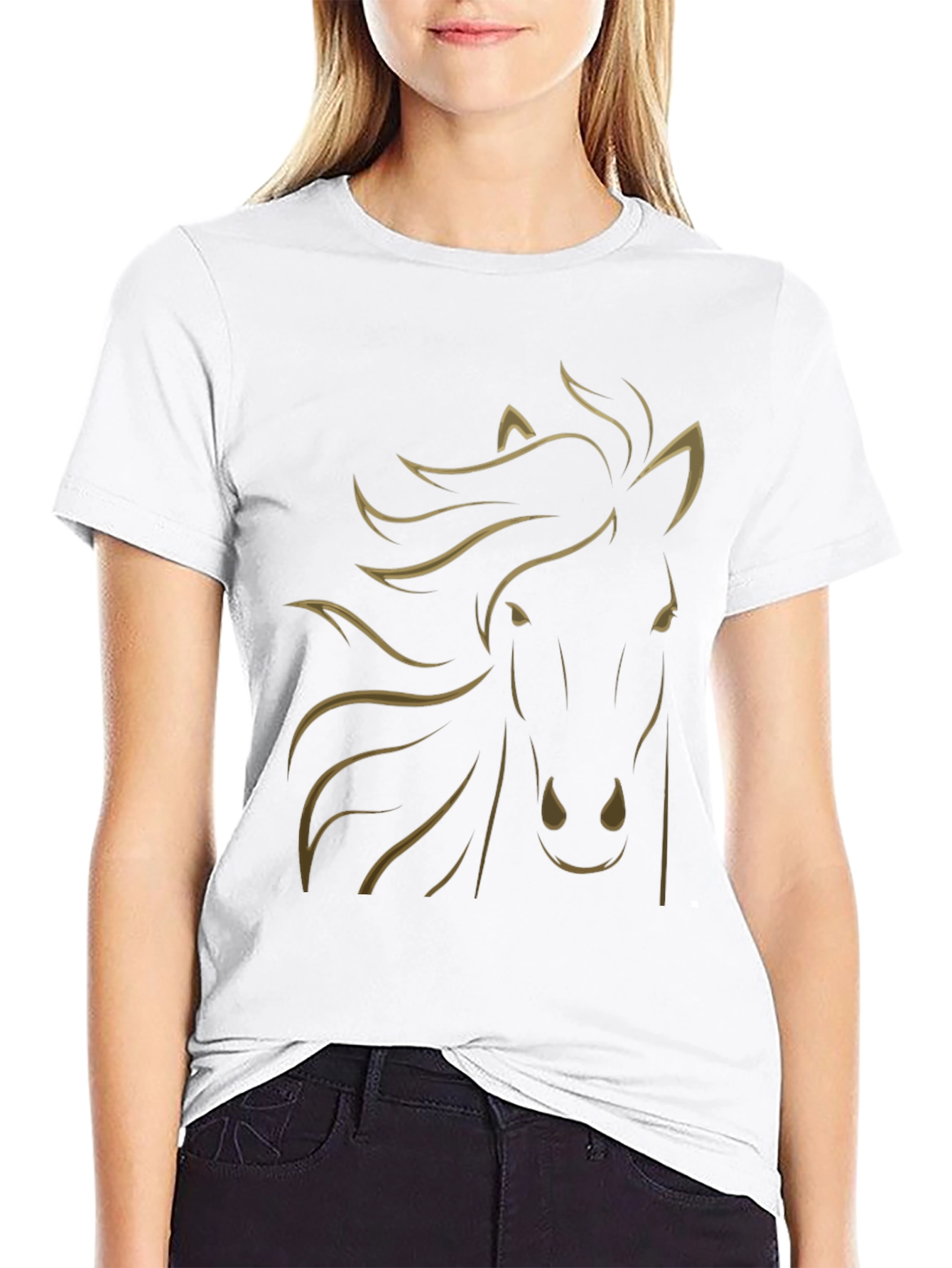 Black Horse Graphic Tee - Stylish Mens T-Shirt