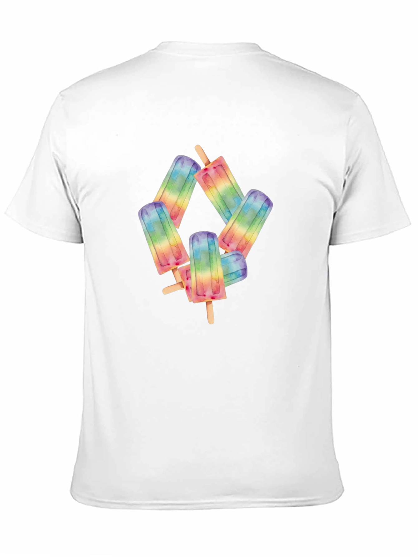 Rainbow Popsicle Graphic Black T-Shirt