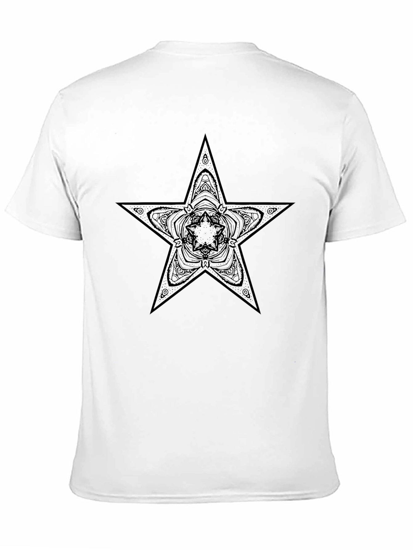 Star Mandala Graphic Tee - Black Cotton Comfort
