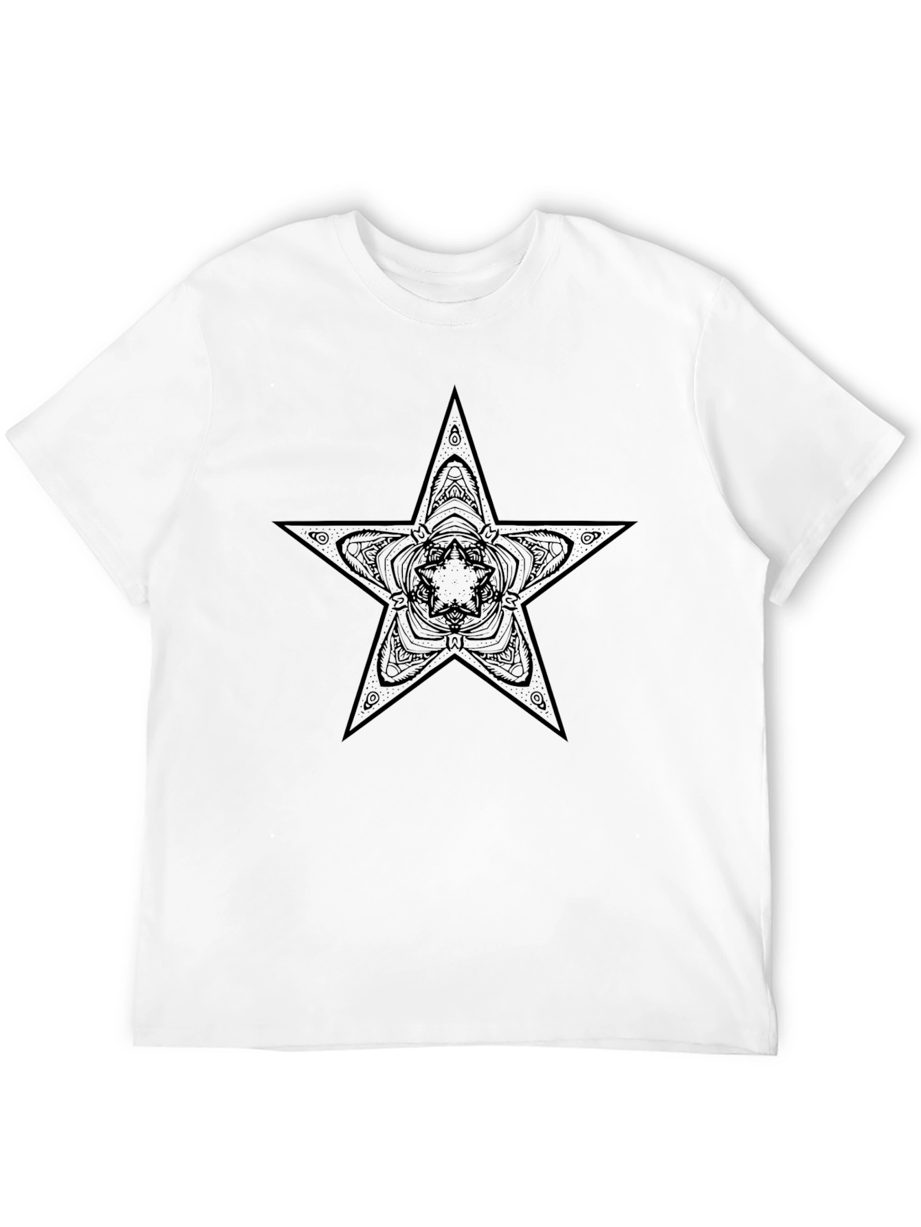 Star Mandala Graphic Tee - Black Cotton Comfort