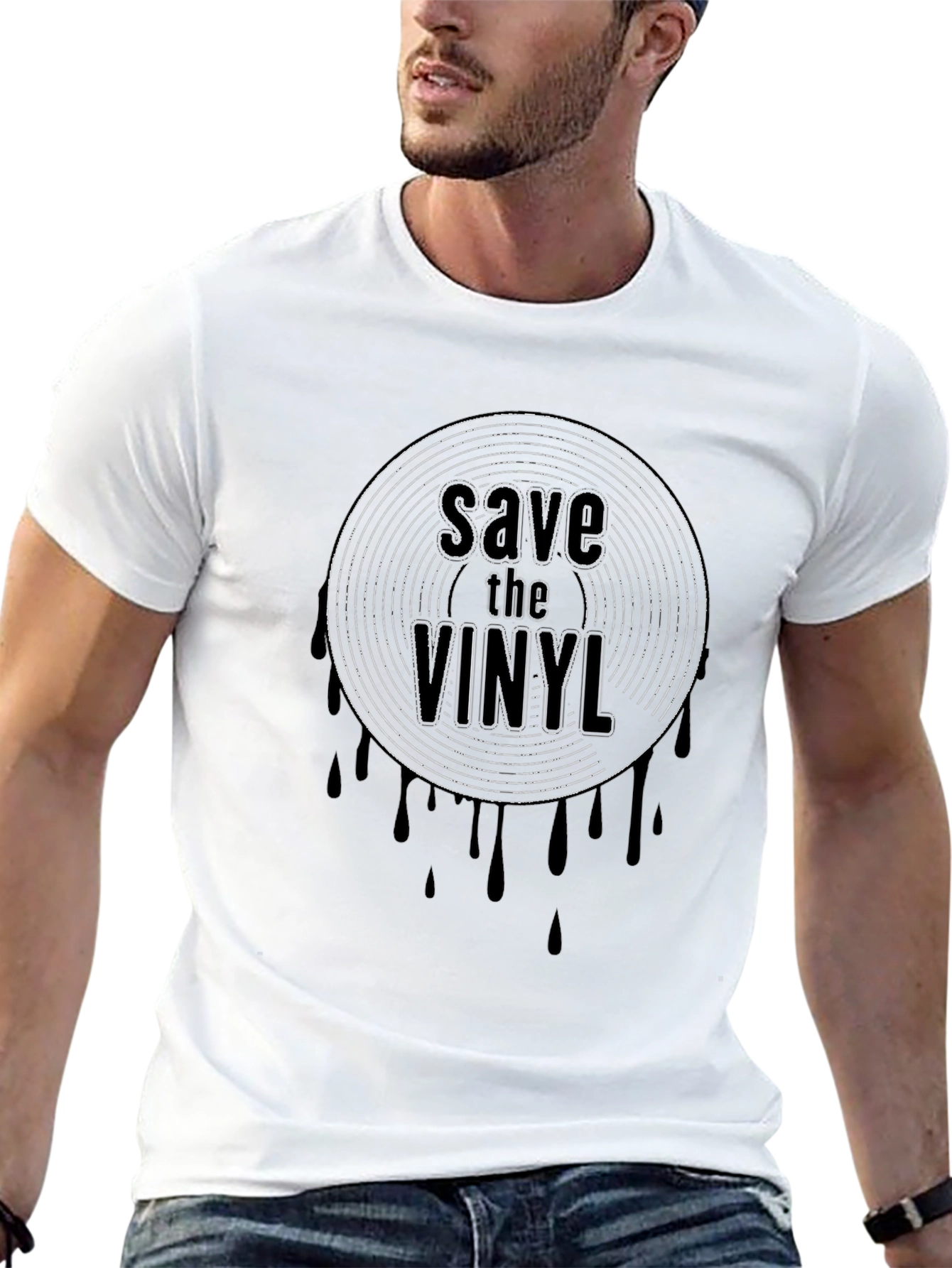 Save the Vinyl Graphic Black T-Shirt