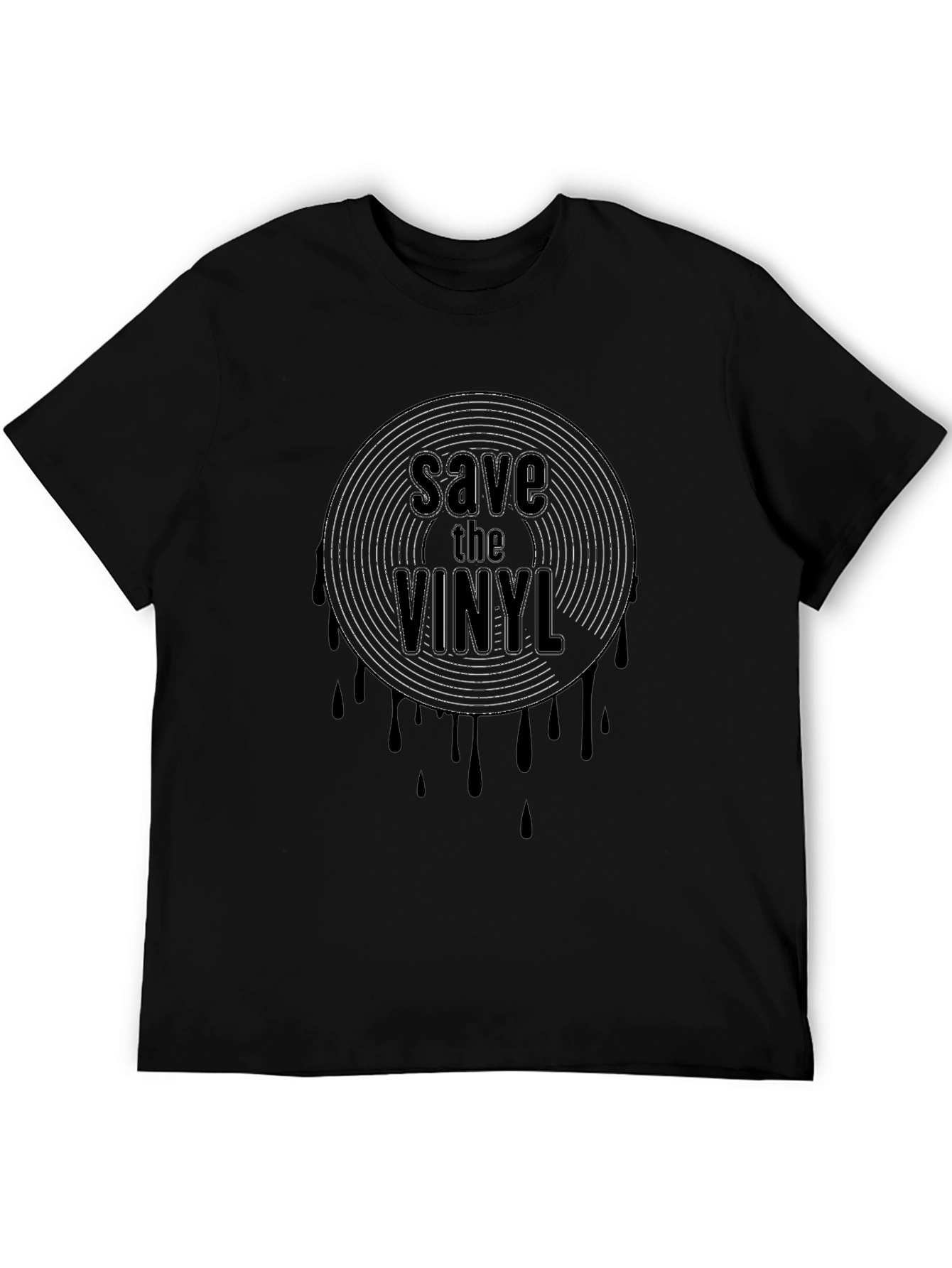 Save the Vinyl Graphic Black T-Shirt