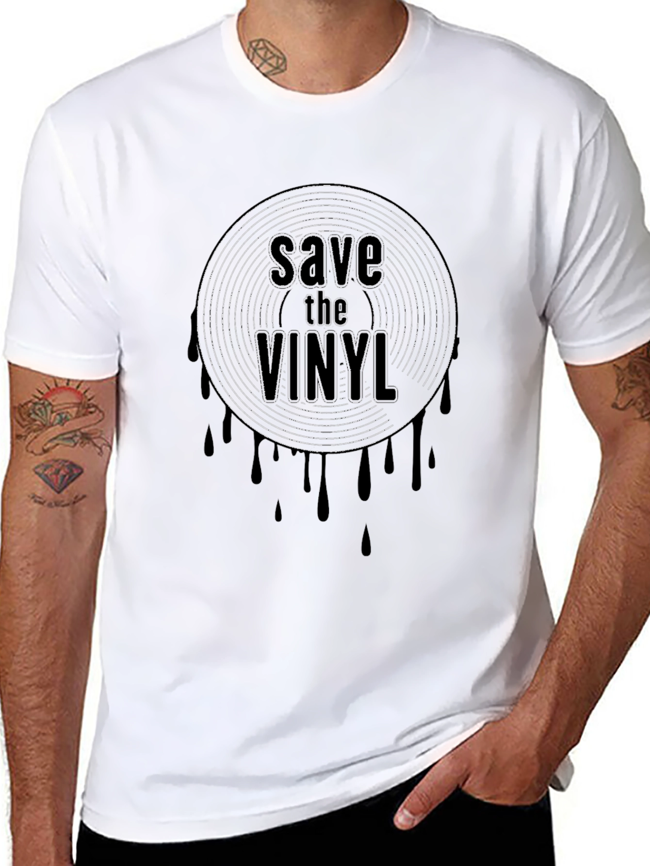 Save the Vinyl Graphic Black T-Shirt