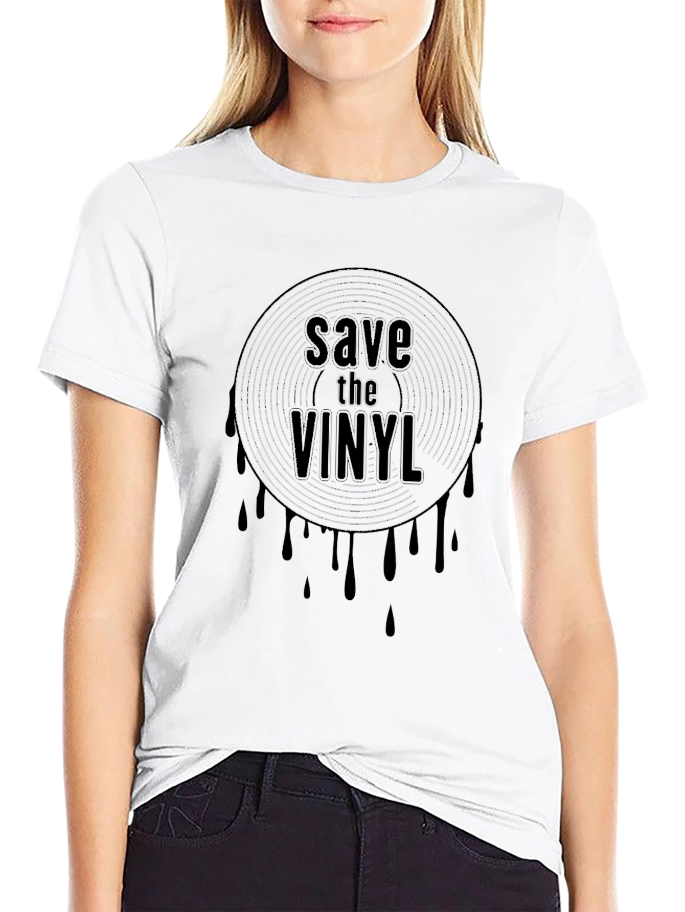 Save the Vinyl Graphic Black T-Shirt