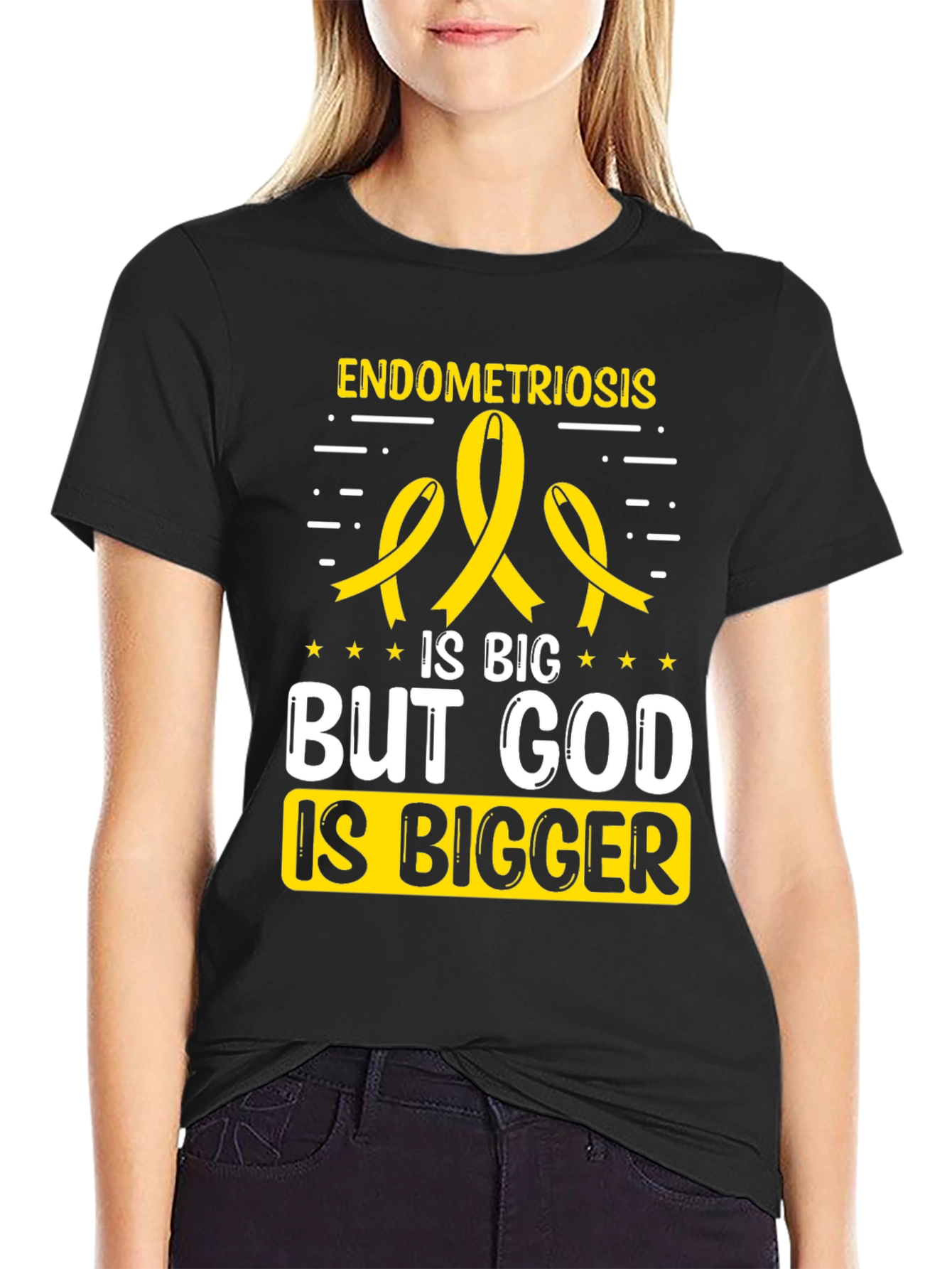 Endometriosis Awareness T-Shirt: God is Bigger