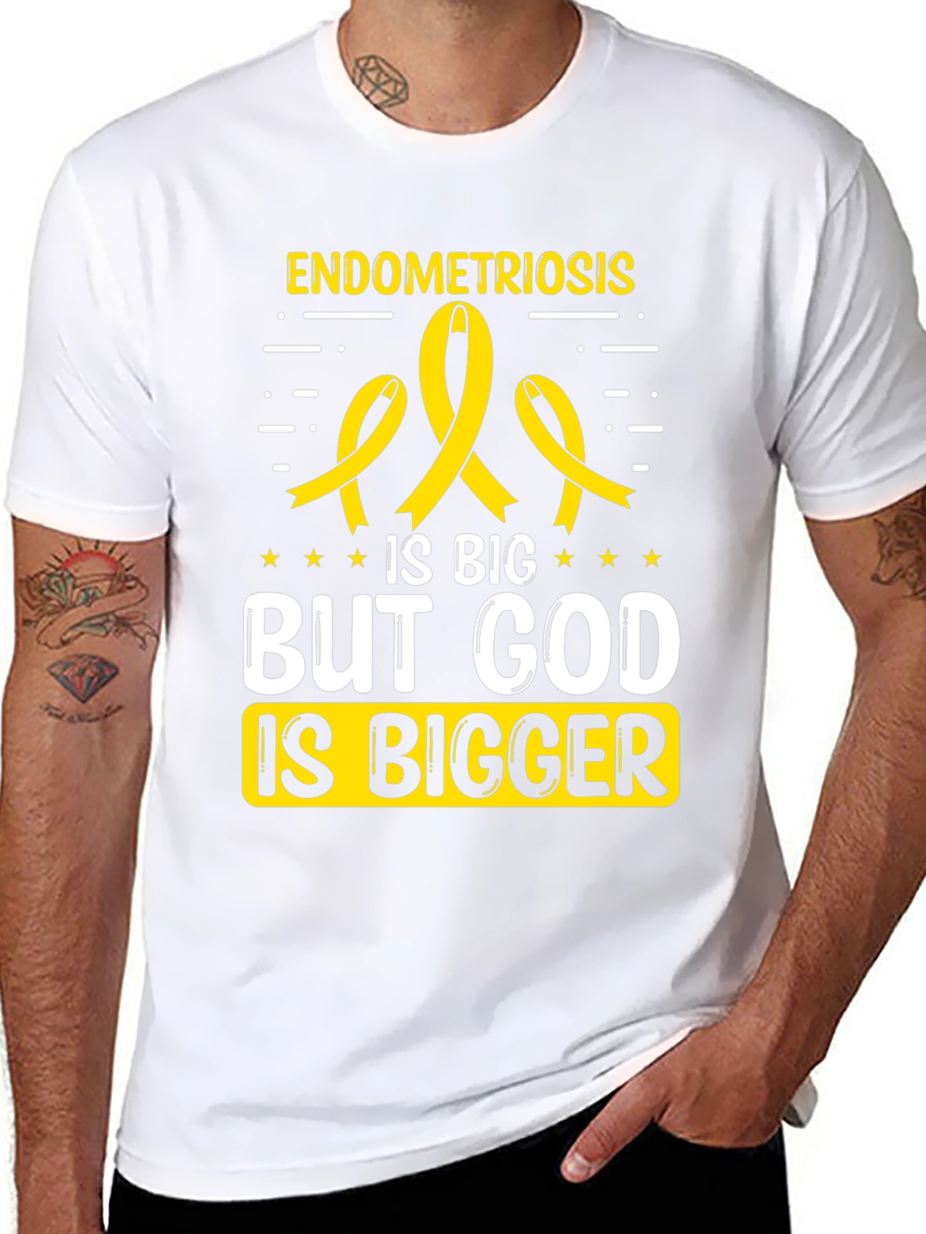 Endometriosis Awareness T-Shirt: God is Bigger