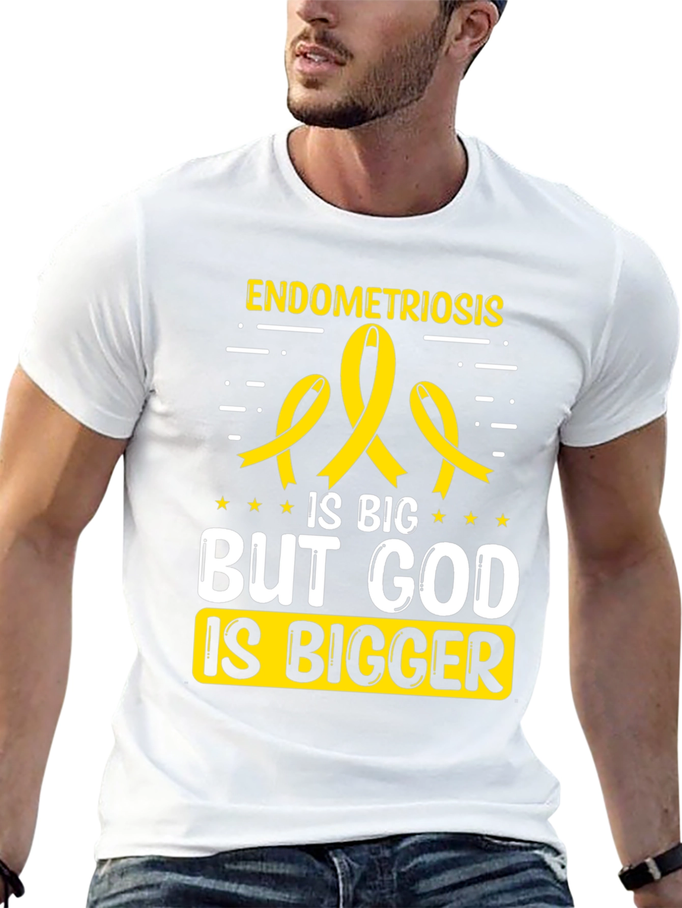 Endometriosis Awareness T-Shirt: God is Bigger