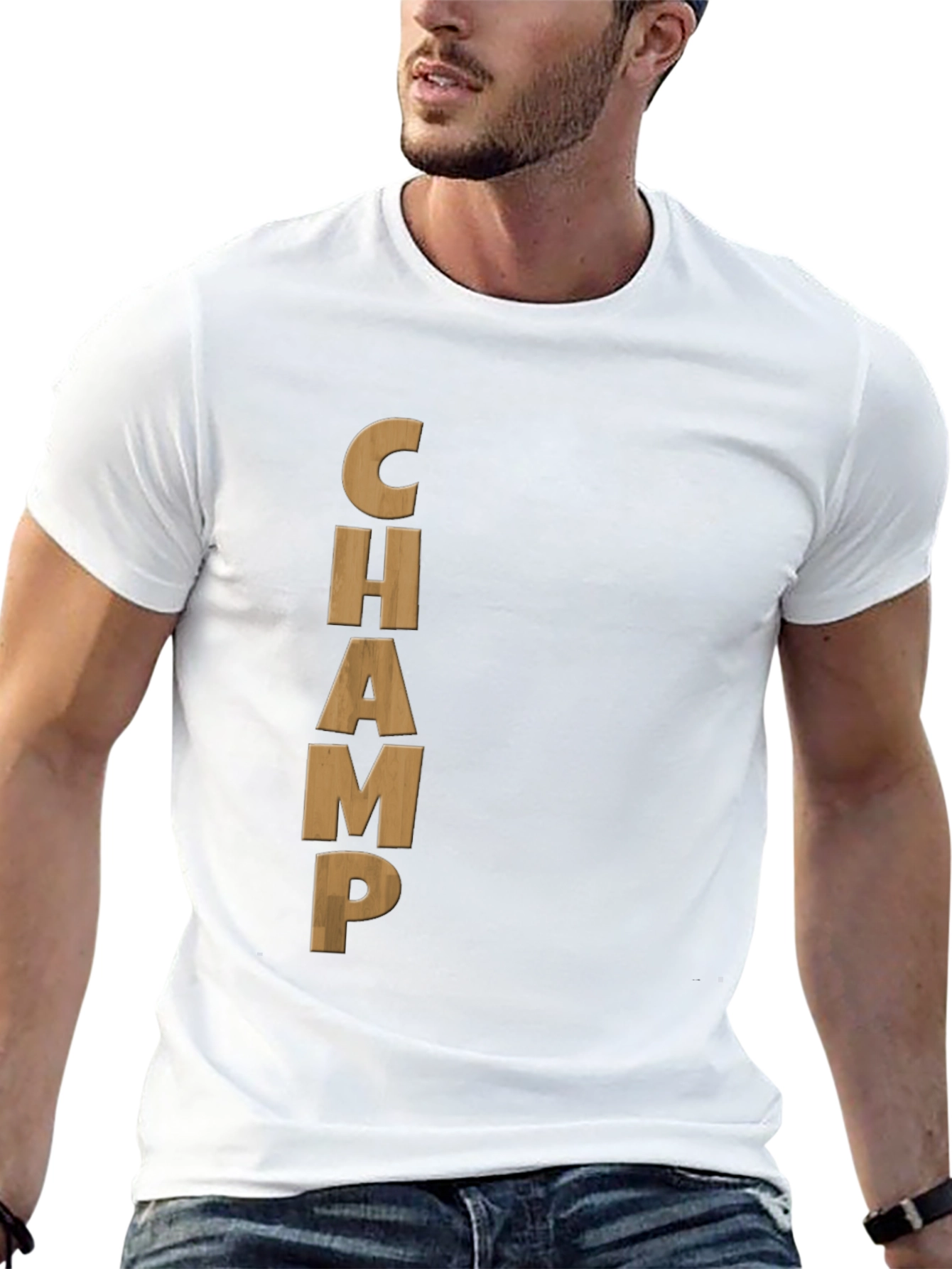 Black CHAMP Graphic Tee - Mens Casual T-Shirt