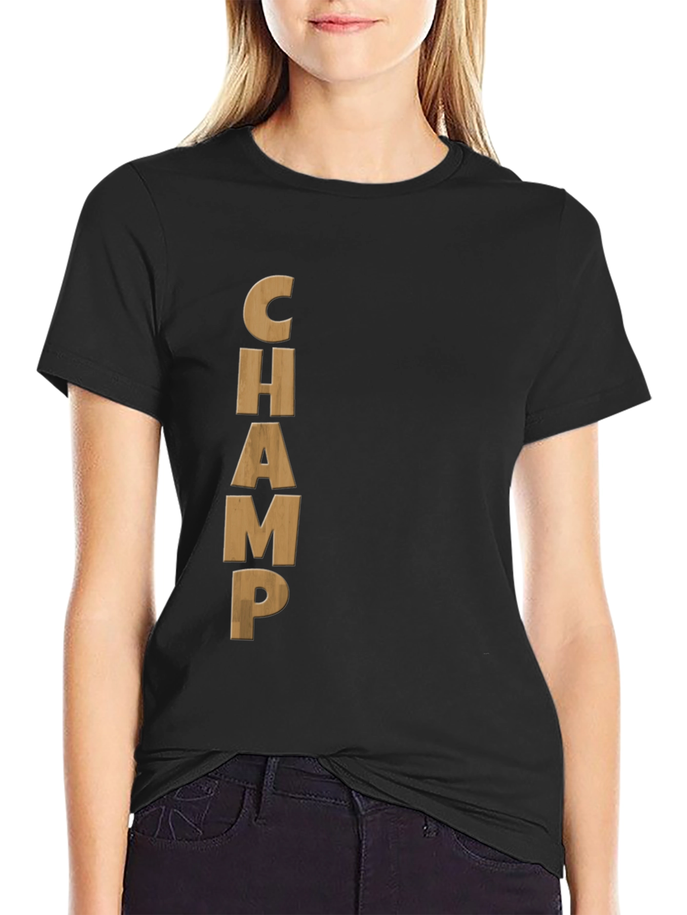 Black CHAMP Graphic Tee - Mens Casual T-Shirt