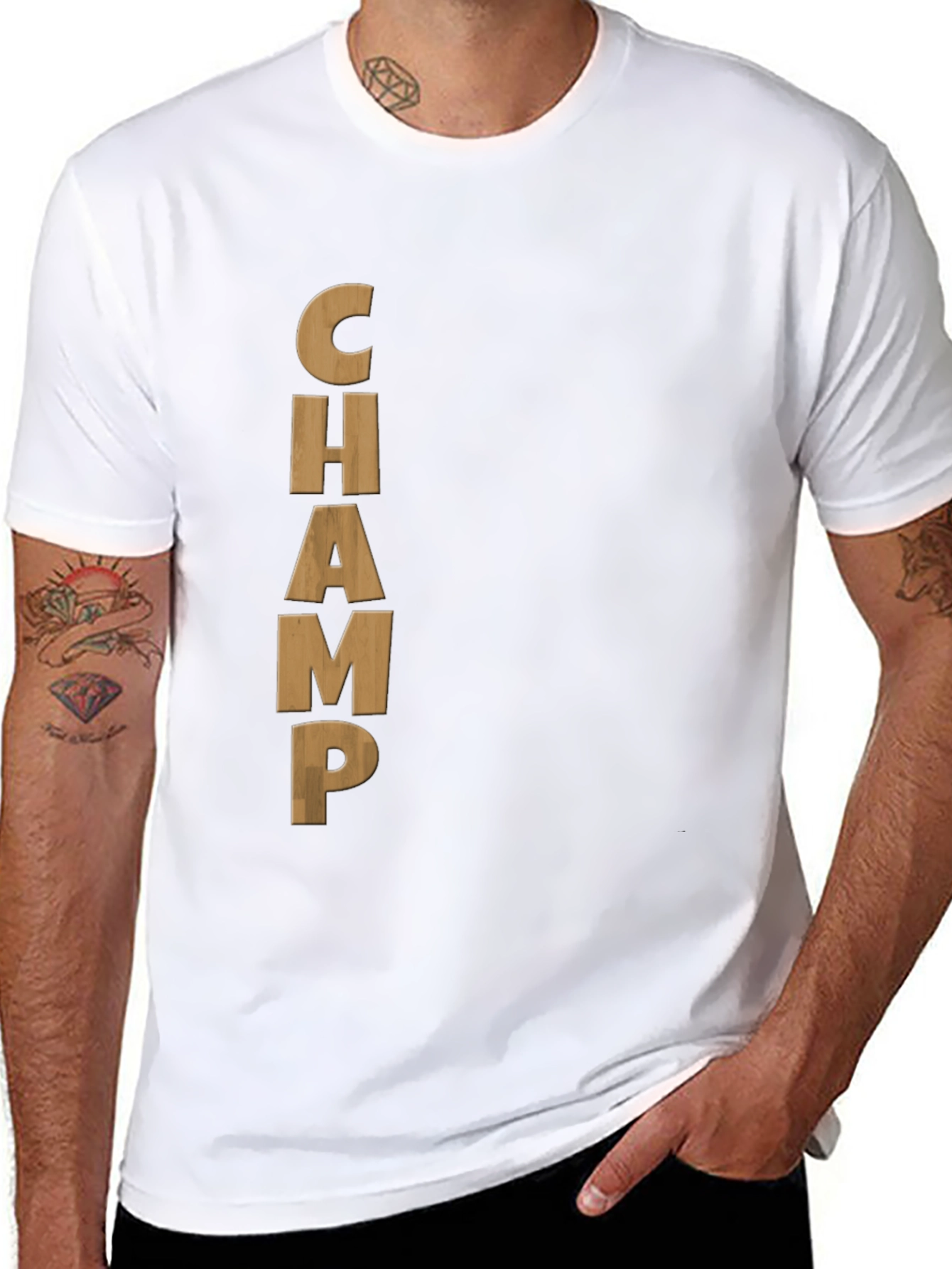Black CHAMP Graphic Tee - Mens Casual T-Shirt